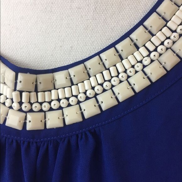 Banana Republic Royal Blue Beaded Tank - Picture 3 of 7